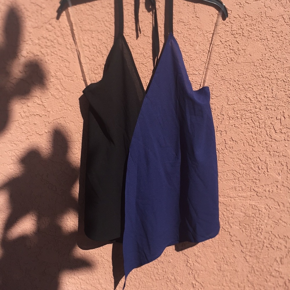 Asymmetrical flowy halter top